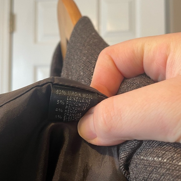 Lafayette 148 New York Brown Virgin Wool & Hemp Blend Blazer 0305 - Picture 4 of 4